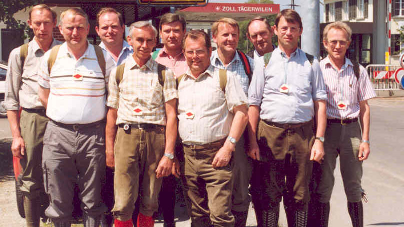(v.l.): Bernhard Kückmann, Dieter Kettelgerdes, Josef Lichtenauer (seit 1986), Eberhard Kohrs (seit 1982), Franz-Josef Hölscher (seit 1982), Heinz Lübbers + 1999 (seit 1982), Heinz-Jürgen Kleine (bis 1997 aktiv), Heinz Rempe, Manfred Scholz (von 1982-1997 aktiv), Stefan Kettelgerdes (von 1982-1995 aktiv)