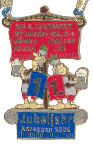 Motto 2003/2004: "Die 5. Jahreszeit ist wieder da, die Römernarren feiern ihr 11. Jubeljahr"